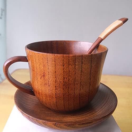 Комплект от 2 чаши кафе на CTIGERS Wood, Елегантни Дървени Чаши, ръчно изработени, Дългогодишна Дървена чаша