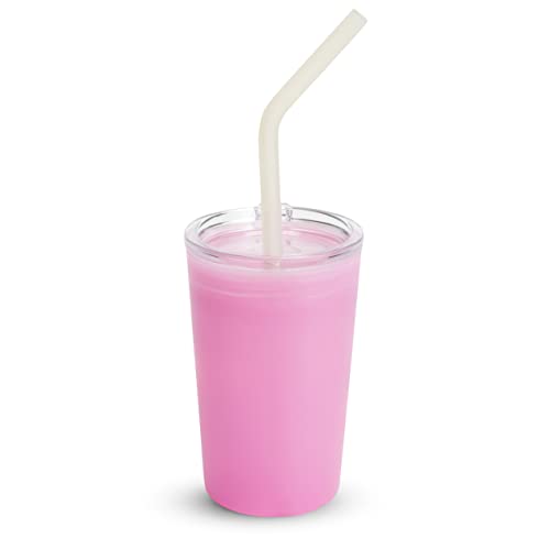 Чаша за пиене Munchkin® Miracle® 360, с променящ се цвят, 9 грама, розова, с капак от 3 теми и соломинкой
