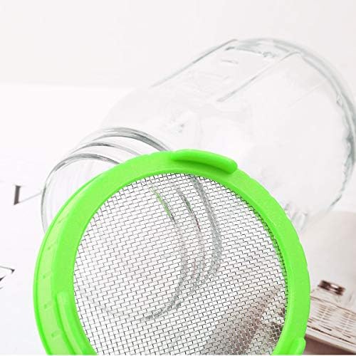Капачки за Покълване на Пластмасови Буркани JEATHA с широко Гърло Mason Jar с Мрежесто филтър от Неръждаема