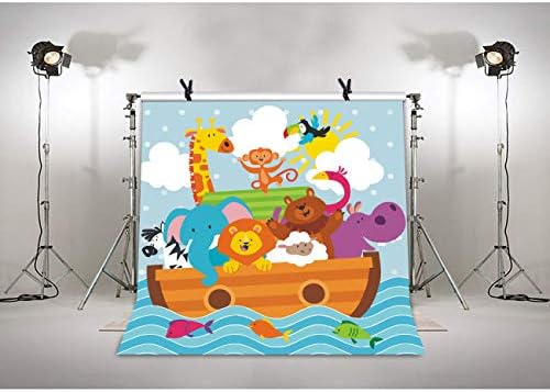 Океански Ковчег, Вечерни Животни, Фон за Снимки на Детската душа, 6x6 фута, Детски Декоративен Фон във формата