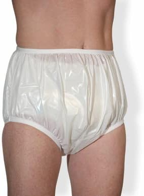 Памперси InControl - Идеални пластмасови панталони - Лъскаво Бял-Водоустойчив калъф от PVC (X-Large от 36 до