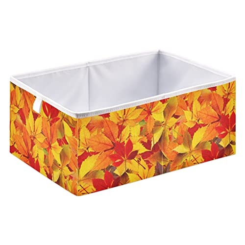 Кошница за съхранение на кубчета с есента листа, сгъваеми кубчета за съхранение, водоустойчив кош за играчки,