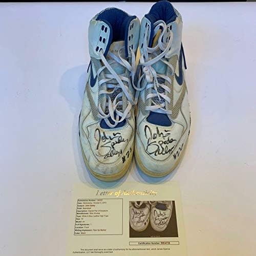 Джон Сали Подписа Използвани слот маратонки с Финалите на 1990 г. Детройт Пистънс JSA COA - Използвани слот