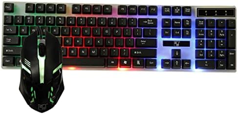 LMMDDP USB Жичен Механична Клавиатура и мишка Комплект Pc Gamer Keyboard 104 Капачка за комбинации Цветна Клавиатура