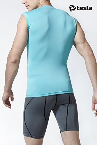 Мъжки спортни Ризи Без ръкави TSLA В опаковки по 1 или 3 парчета, Компресия Ризи за джогинг Суха засаждане, Майк За спортни тренировки
