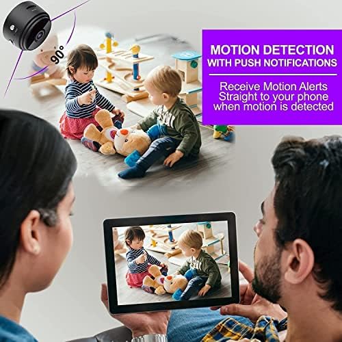Мини Камера, Безжична Wi-Fi Магнитна Камера С Функция за разпознаване на Движение, Преносими Камера Дома за сигурност HD 1080P, Скрита Камера Гледане на деца, Малък Вътре?