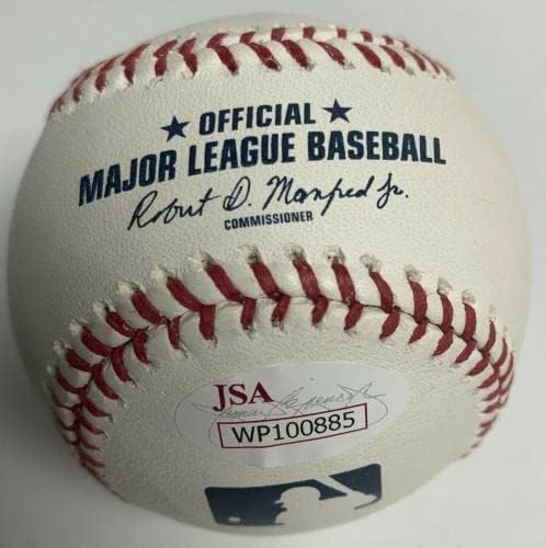 Мани Мота подписа Договор с MLB Dodgers от Мейджър лийг Бейзбол JSA WP100885 - Бейзболни Топки С Автографи