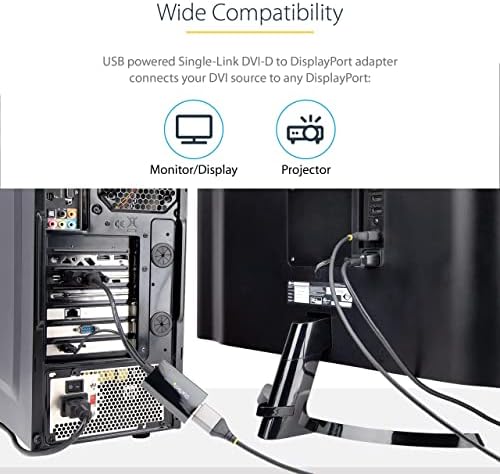 StarTech.com Адаптер DVI-DisplayPort - Захранване чрез USB Порт 1920 x 1200 - Converter DVI-DisplayPort - видео
