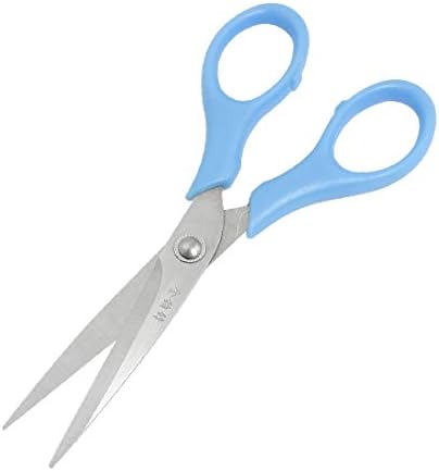 Ножици за шиене X-DREE за домашния офис със синя дръжка и метален нож, прави Ножици за хартия за шиене 5,5 (Forbici