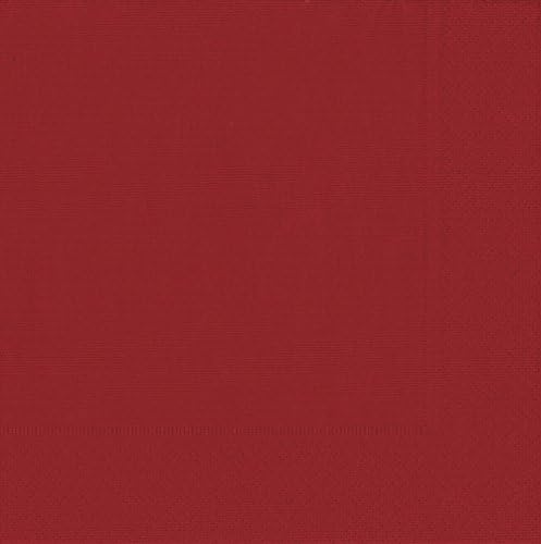 Хартиена Салфетка за коктейл Caspari 20 Броя в голям Рубчик, Червена