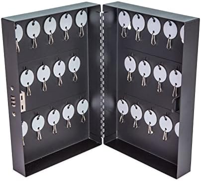 Шкаф за ключове CONTROLTEK с Кодово заключване, 28 клавиши, Метал, Черен, 7,75 x 3,25 x 11,5