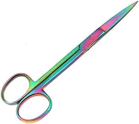 OdontoMed2011® Multi Titanium Цвят с Преливащи се цветове Работни Ножици Sharp /остри 5,5 Директни Ножици от