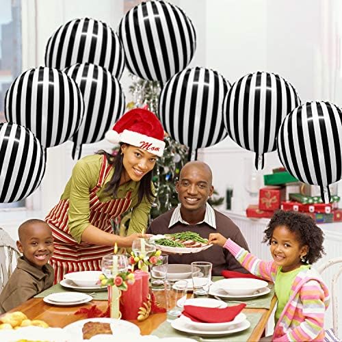 16 Опаковки Шарени Балони, Черно-Бели Топки От Фолио, Алуминиеви Хелий Балони за Парти по случай Рожден Ден,