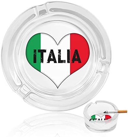 Аз Обичам Италия Сърцето Кръгли Стъклени Пепелници Титуляр за Портсигара Скъпа Пепелник За Пушачи