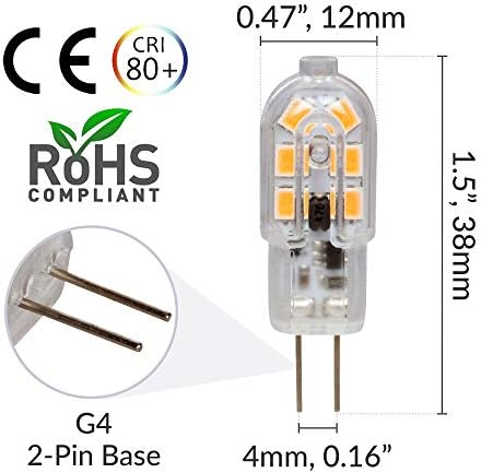 Led лампа Simba Lighting G4 (5 бр.), 1,5 Вата, подмяна на халогенни крушки T3 20 W, 12 v ac/dc, Двухконтактное
