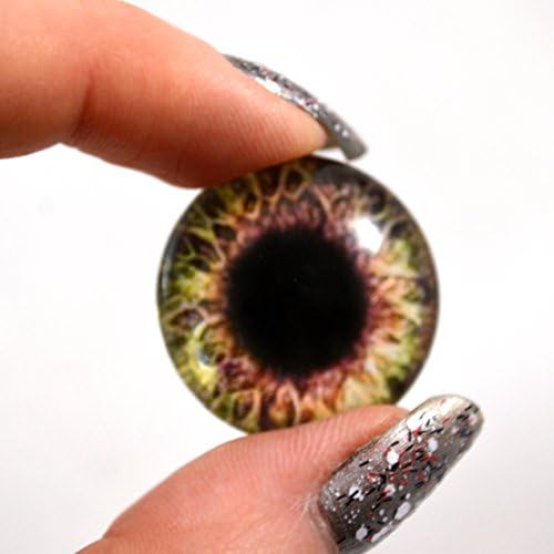 25 мм и Един Кафяв и Кремав очите от Фантазийного стъкло на Човек за Скулптури Таксидермии или Производство