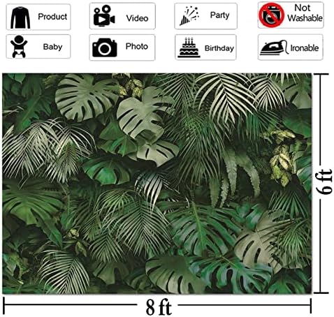 8x6 фута Тропически Зелени Листа, Тематични Декори За Заснемането на Сватбата Булката Душ Декор За Парти Банер
