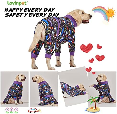 Пижами LovinPet Large Big Dog - Послеоперационная пижами за кучета от големи породи, Светоотражающая ивица,