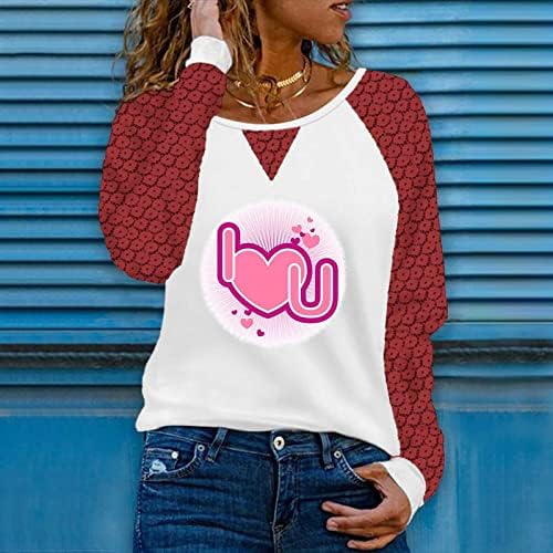 Плочи с изображение на Сърце Любов, дамски Дантелени Ризи с дълъг ръкав, Модни Пуловери с кръгли деколтета,