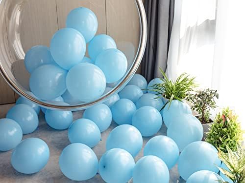 100шт Светло Сини балони, 12-инчови Сини Латексови балони за партита с хелий за декорация на партита, като рожден