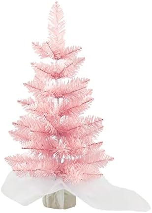 Мини Коледно Дърво, Малка Десктоп Украса От Смола, Изкуствена Коледна Бор - 17,7' Лесно Сглобяване, Празнична
