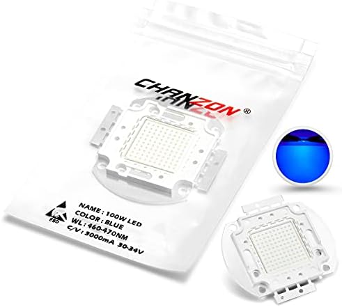 CHANZON Высокомощный led чип 100 W, Синьо (3000 ma/DC 30 - 34/100 Вата), Супер Ярки Интензивността на SMD COB