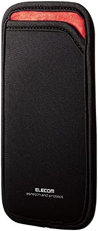 Калъф за смартфон Elecom P-04SNCBK, побира 1 устройство, Малък размер, външен, с заден джоб, черен