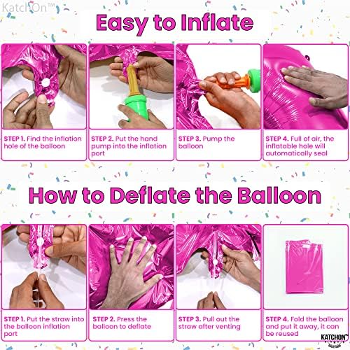 KatchOn, Ярко Розово 19 балон с номер 40 инча | Ярко Розово 19 балони на рожден ден | Розови 19 балони, Украса