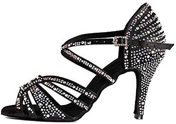 HIPPOSEUS/Дамски обувки за латино танци балната зала с кристали, Модерни Вечерни обувки за Танго и Салса, Ток