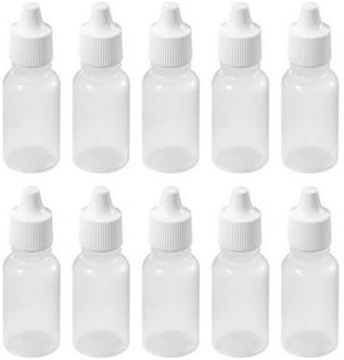 50ШТ 8 МЛ Прозрачни Пластмасови Празни бутилки с капкомер за изстискване (Капки с Втулка Може да се сваля) Контейнери