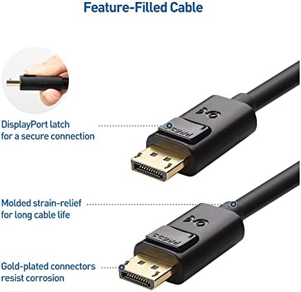 Кабела е на стойност 2-Комплектен кабел 4K DisplayPort-DisplayPort (кабел DP-DP кабел Display Port) 6 фута -