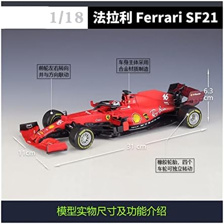 Мащабни модели на автомобили APLIQE за кола на Формула Ferrari F1 SF21 Leclerc 55 Sainz 2021 Модел автомобил