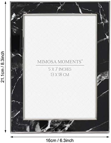 Сребърна Метална рамка за снимки MIMOSA MOMENTS Marble (черна, 5x7 инча)