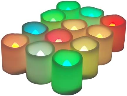 12 БР. Многоцветни, Променящи Формата Беспламенные Свещи с Дълъг Срок на Служба, която Работи На Батерии, Led