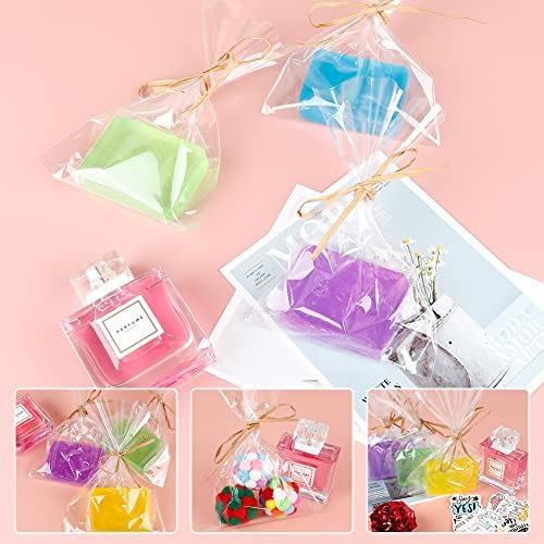 Опаковки Прозрачна Опаковка за сапун за опаковане: 100шт Прозрачни Пакети с въже от Лико за Домашен Сапун Подарък