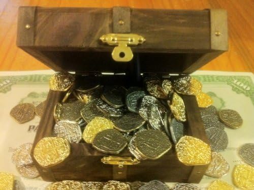 Лот от 100 Метални Пиратски монети с Ковчеже