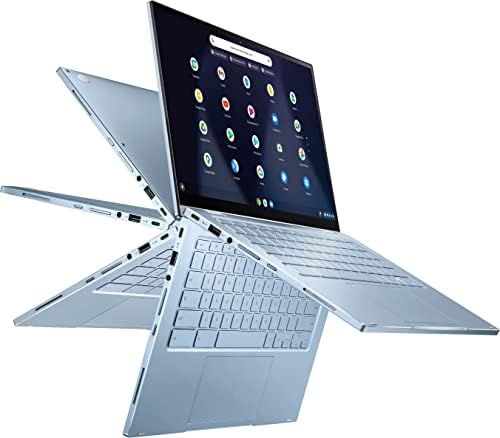 Водещ Asus лаптоп Chromebook с 14-инчов сензорен екран FHD, тънък и лек лаптоп 2 в 1, Intel Core M3-8100Y (до