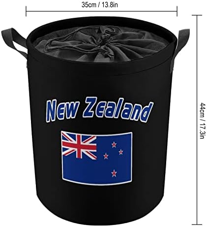 Кошница за дрехи с Дръжки под Флаг на Нова Зеландия, Водоустойчив Сгъваема Кръгла Кошница За Дрехи На съвсем