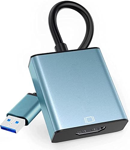 Адаптер Krevi USB-HDMI за няколко монитора 1080P Съвместим с Windows XP/7/8/10/11 (Синьо)