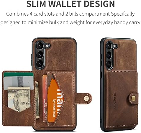 HAII за Galaxy A54 5G Чанта-портфейл от Изкуствена кожа, Сменяеми Магнитни Задните Джобове за карти, устойчив