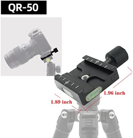 QR 50 50 мм Быстроразъемный Пластинчатый Скоба с Винтовым адаптер, 3/8 -1/4 за штативной на главата на Камера,