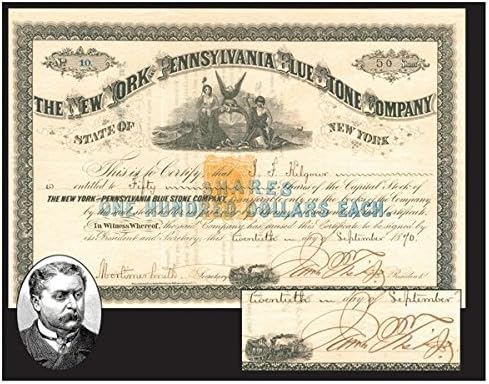Ню Йорк и Пенсилвания Blue Stone Co. подписани от Джеймс Фиском-младши, известен като Даймънд Джим или Джубили