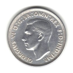 Австралийски флорин 1943-те години (2 шилинга) Монета KM40-92,5% Сребро
