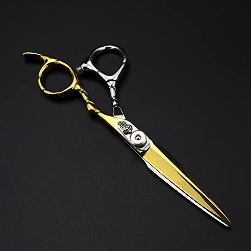 Ножица За Подстригване на Коса, 6 Инча Професионални Японски Ножици От Стомана 440c със Златна Корона, Ножица