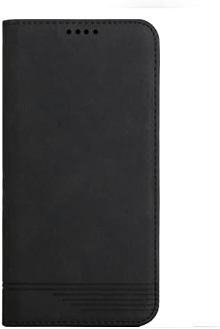 SUPWALL Съвместим за iPhone 14 Pro Max Калъф-портфейла На Допир, Здрав Магнитен Кожен Калъф със стойка за притежателите на карти, Бизнес-флип калъф с каишка на китката - Черен