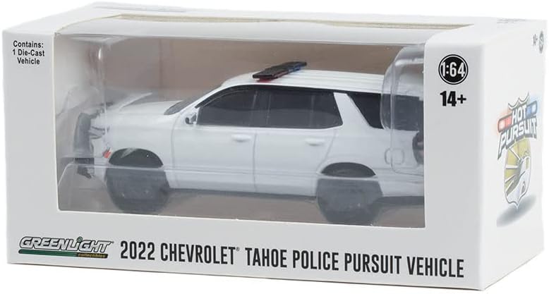 Greenlight 43001-L Hot Pursuit - 2022 Автомобил на полицейското преследване на Chevy Tahoe (PPV) в мащаб 1/64