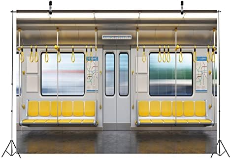 Loccor Плат 8x6 фута Градския товарен Вагон на метрото Фон за Снимки 3D Напречното Сечение на Метрото, Празен