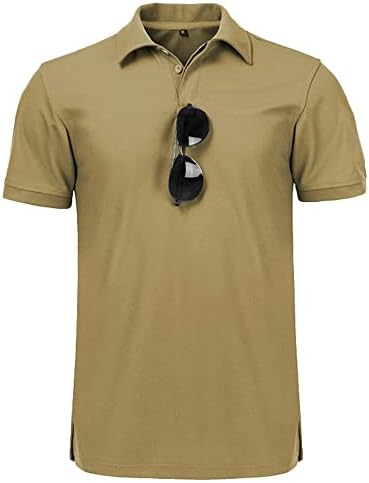 Little Beauty Мъжки Ризи За голф С Къс ръкав, Чубрица Риза с къси ръкави, Абсорбиращи Влагата Ежедневни Блузи