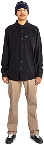 Volcom Мъжки Однотонная Риза Caden с дълъг ръкав копчета