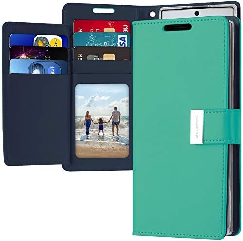 Чантата GOOSPERY Rich за Samsung Galaxy Note 10 Case (2019) с допълнителни отделения за карти, Кожена флип-надолу